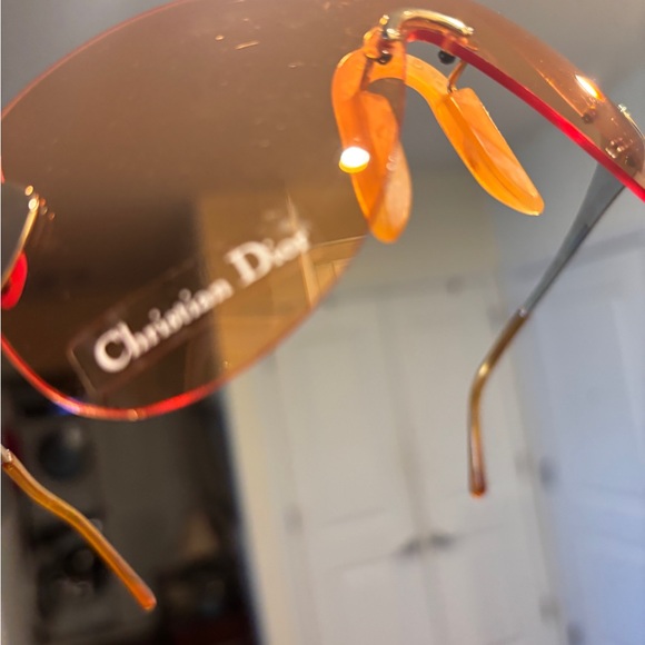 Christian DIOR Vintage PILOT 33Y 120 Orange Tinted Sunglasses Made in Austria - Picture 15 of 16